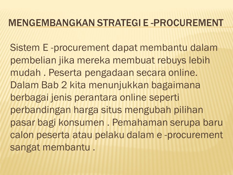 Mengembangkan strategi e -procurement