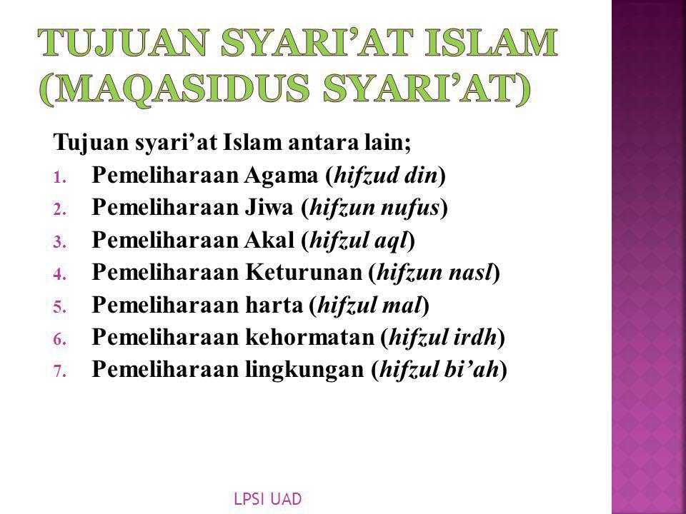 Tujuan Syari’at Islam (Maqasidus Syari’at)
