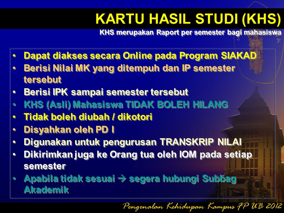 KARTU HASIL STUDI (KHS)
