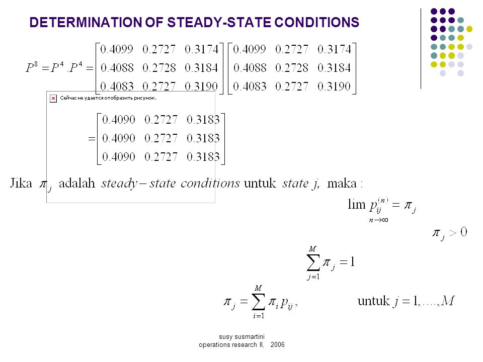 DETERMINATION OF STEADY-STATE CONDITIONS