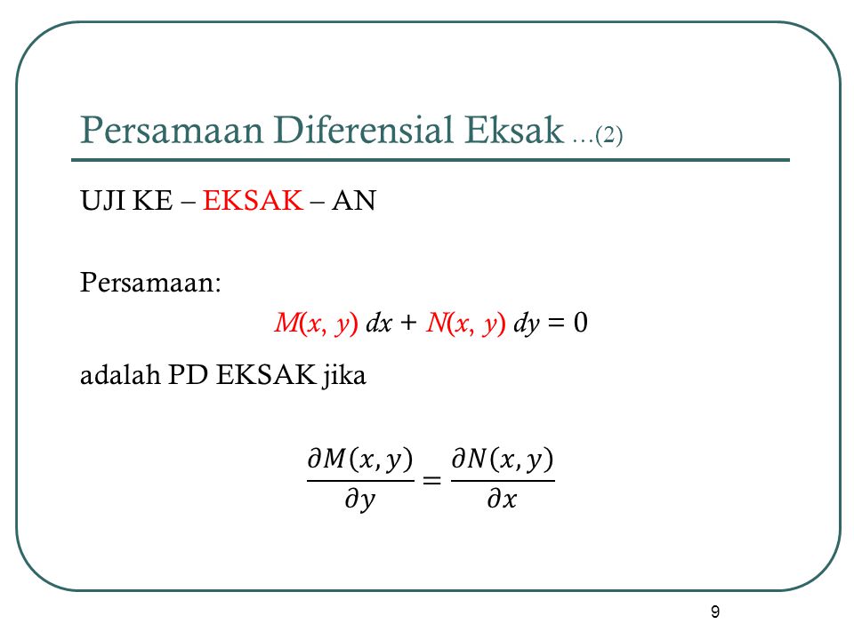 Persamaan Diferensial Eksak …(2)