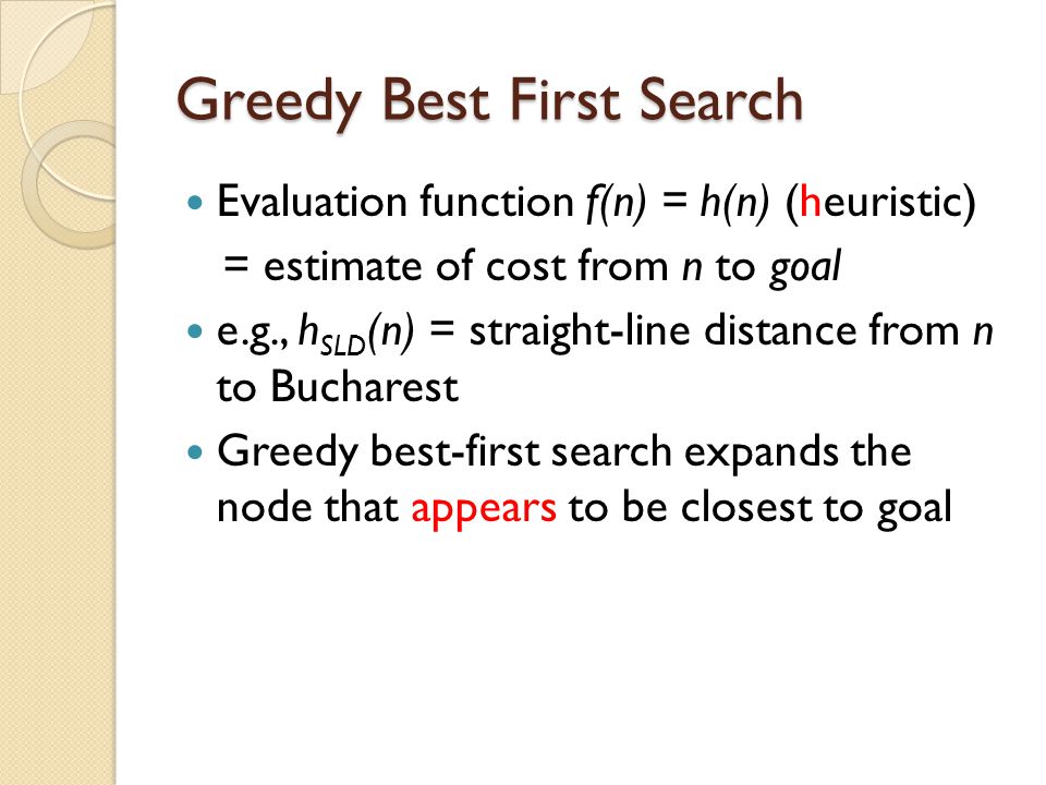 Greedy Best First Search