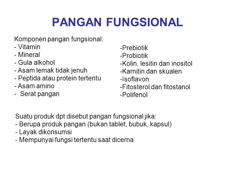 PANGAN FUNGSIONAL Komponen pangan fungsional: Vitamin Mineral