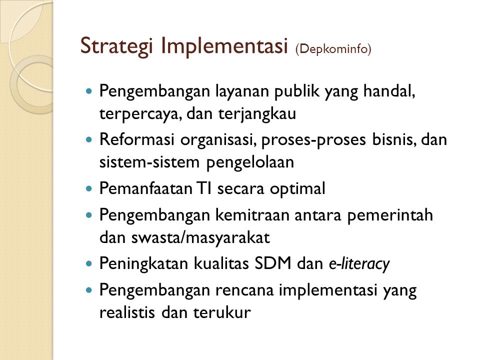 Strategi Implementasi (Depkominfo)