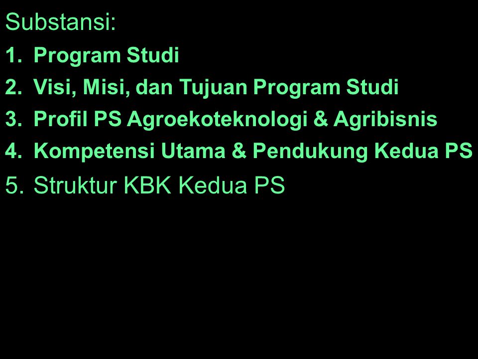 Substansi: Struktur KBK Kedua PS Program Studi