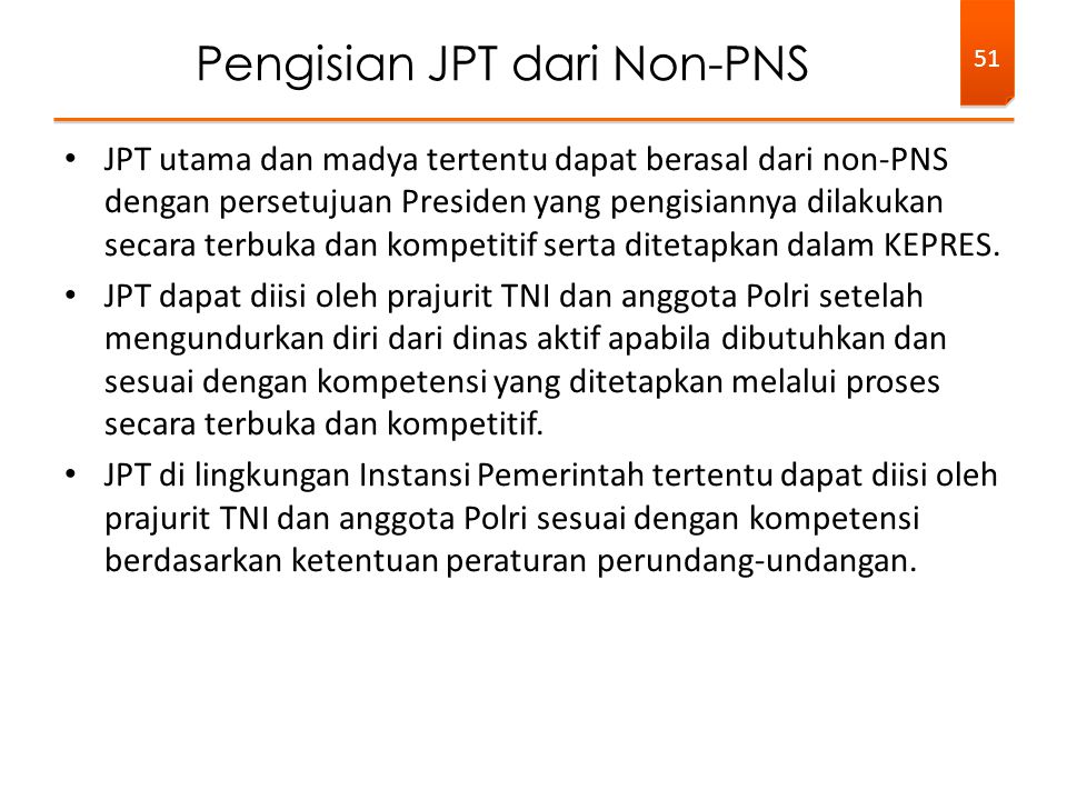 Pengisian JPT dari Non-PNS