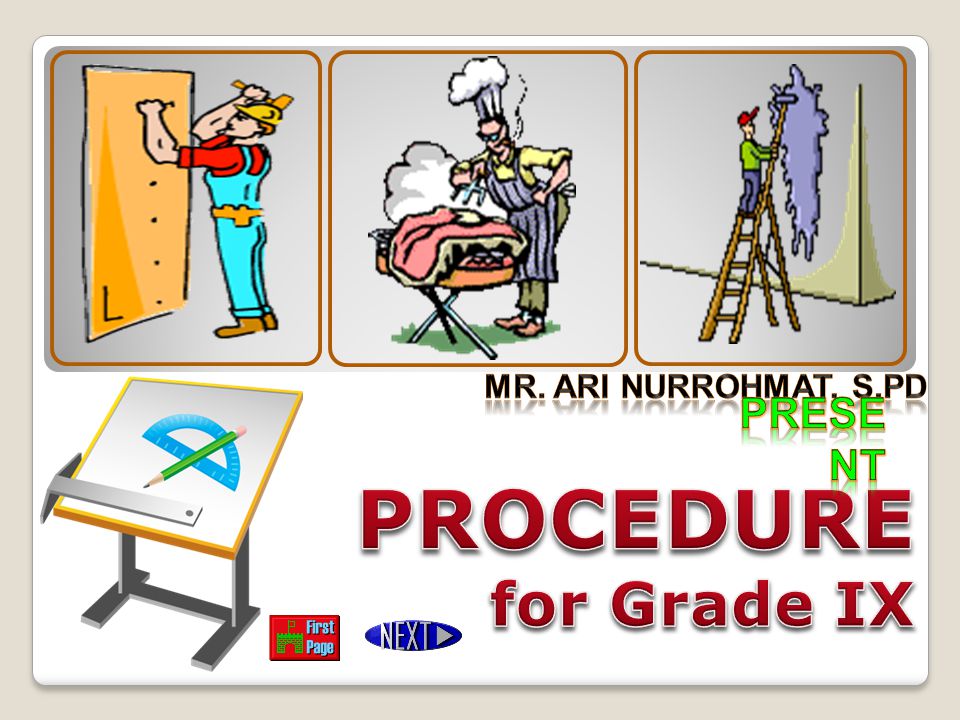 Mr. Ari Nurrohmat, S.Pd Present PROCEDURE for Grade IX