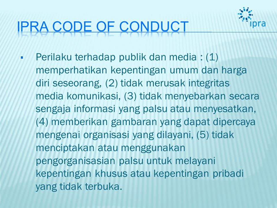 IPRA Code of Conduct