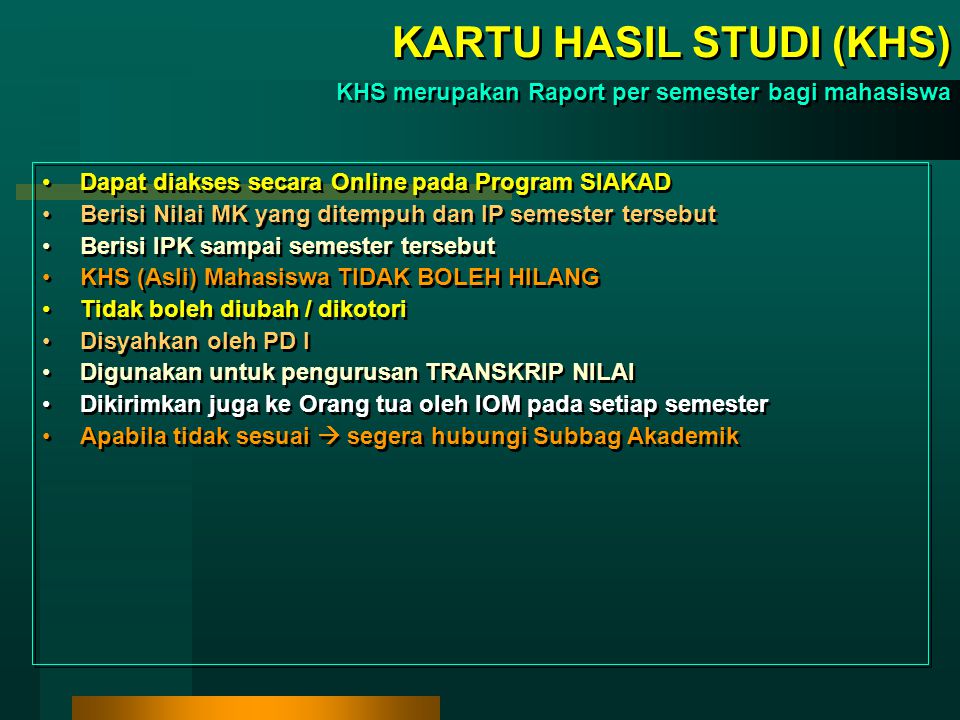 KARTU HASIL STUDI (KHS)