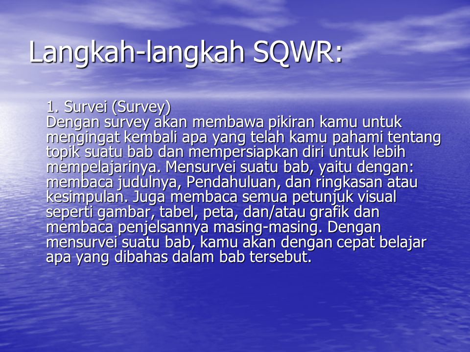 Langkah-langkah SQWR: