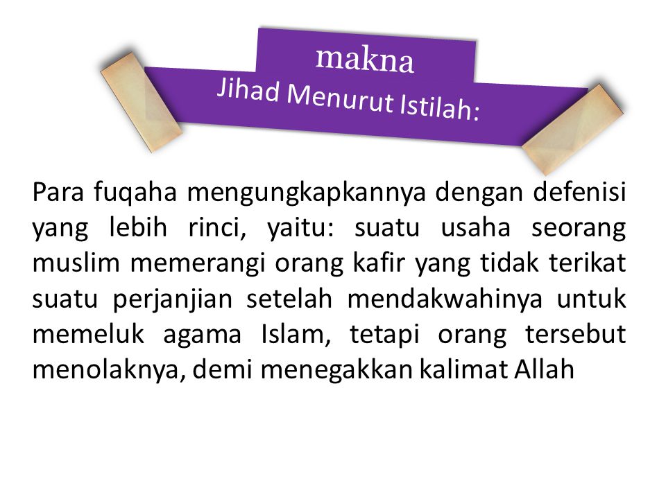 makna Jihad Menurut Istilah: