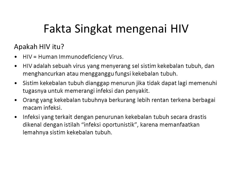 Fakta Singkat mengenai HIV