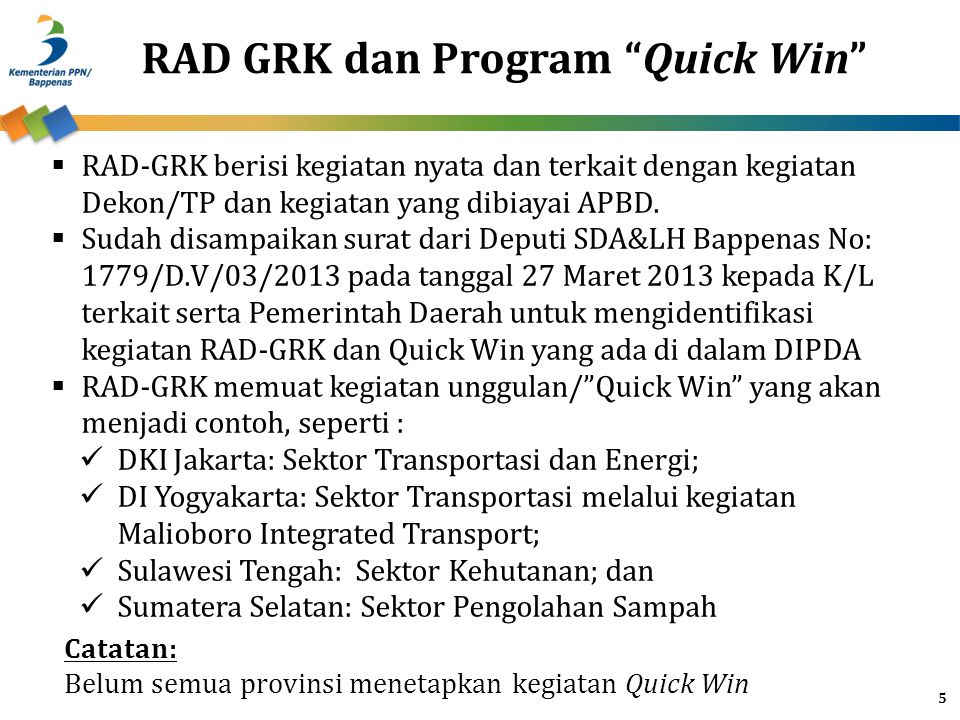 RAD GRK dan Program Quick Win
