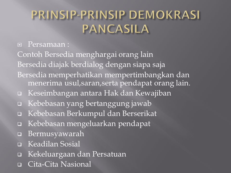 PRINSIP-PRINSIP DEMOKRASI PANCASILA
