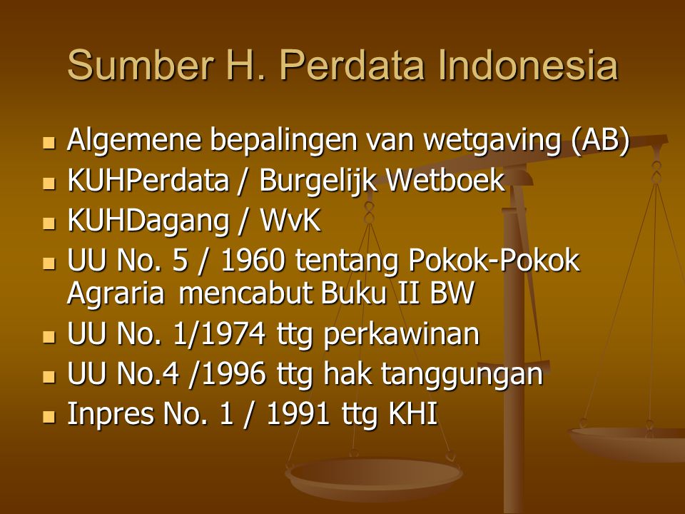 Sumber H. Perdata Indonesia