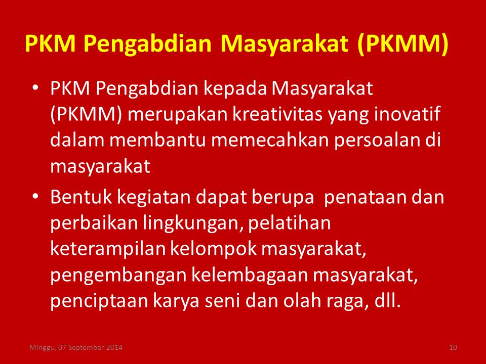 PKM Pengabdian Masyarakat (PKMM)