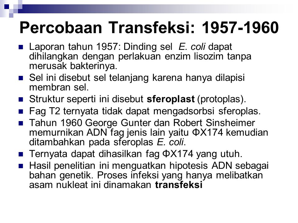 Percobaan Transfeksi: