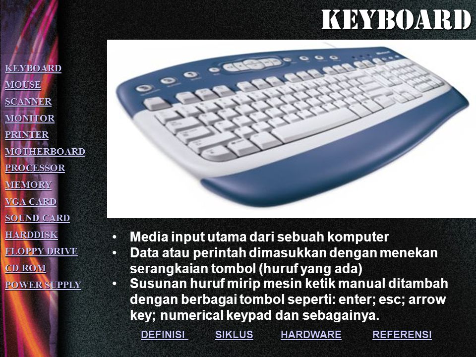 KEYBOARD Media input utama dari sebuah komputer