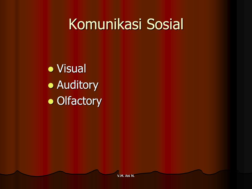 Komunikasi Sosial Visual Auditory Olfactory V.M. Ani N.