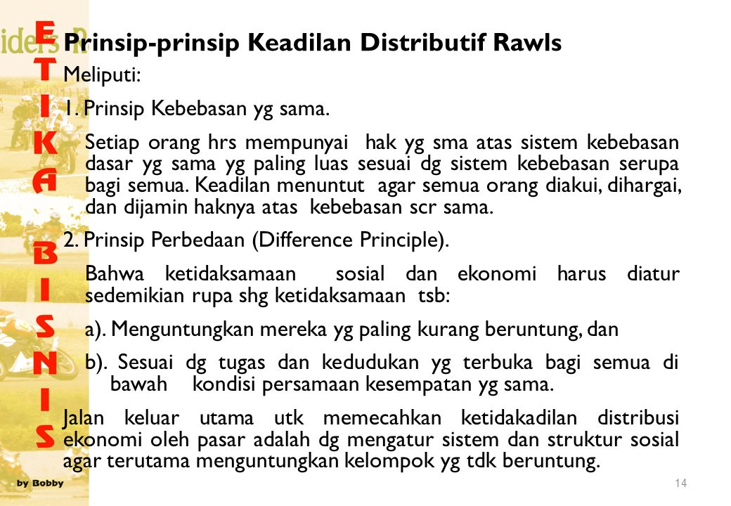 Prinsip-prinsip Keadilan Distributif Rawls