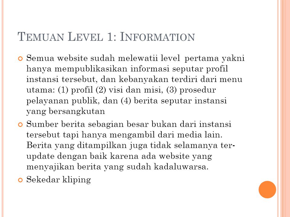 Temuan Level 1: Information