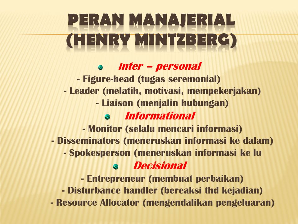 Peran Manajerial (Henry Mintzberg)