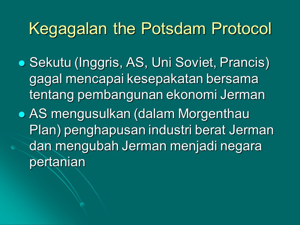 Kegagalan the Potsdam Protocol