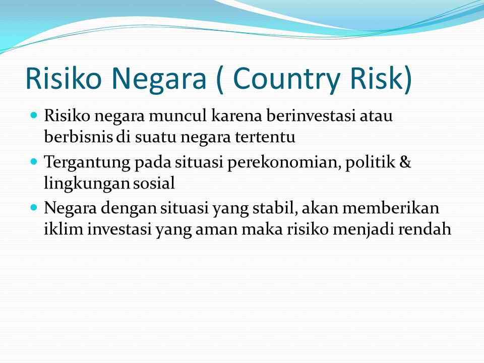 Risiko Negara ( Country Risk)