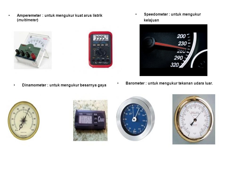 Amperemeter : untuk mengukur kuat arus listrik (multimeter)