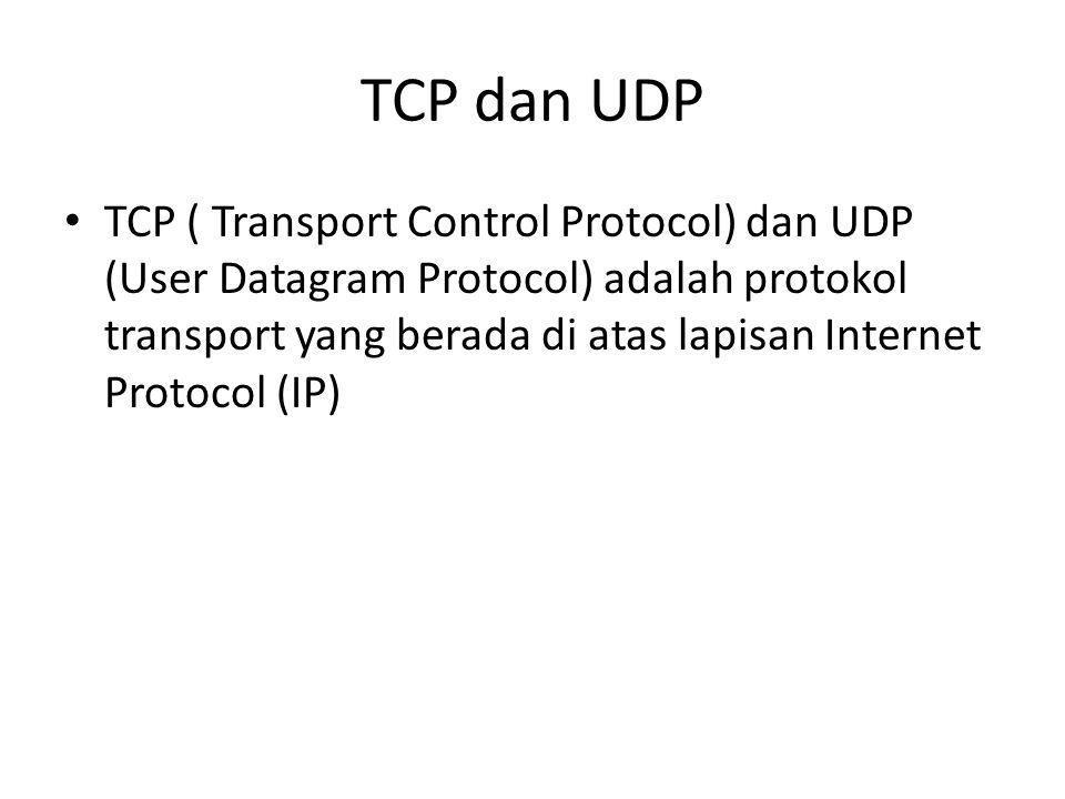 TCP dan UDP