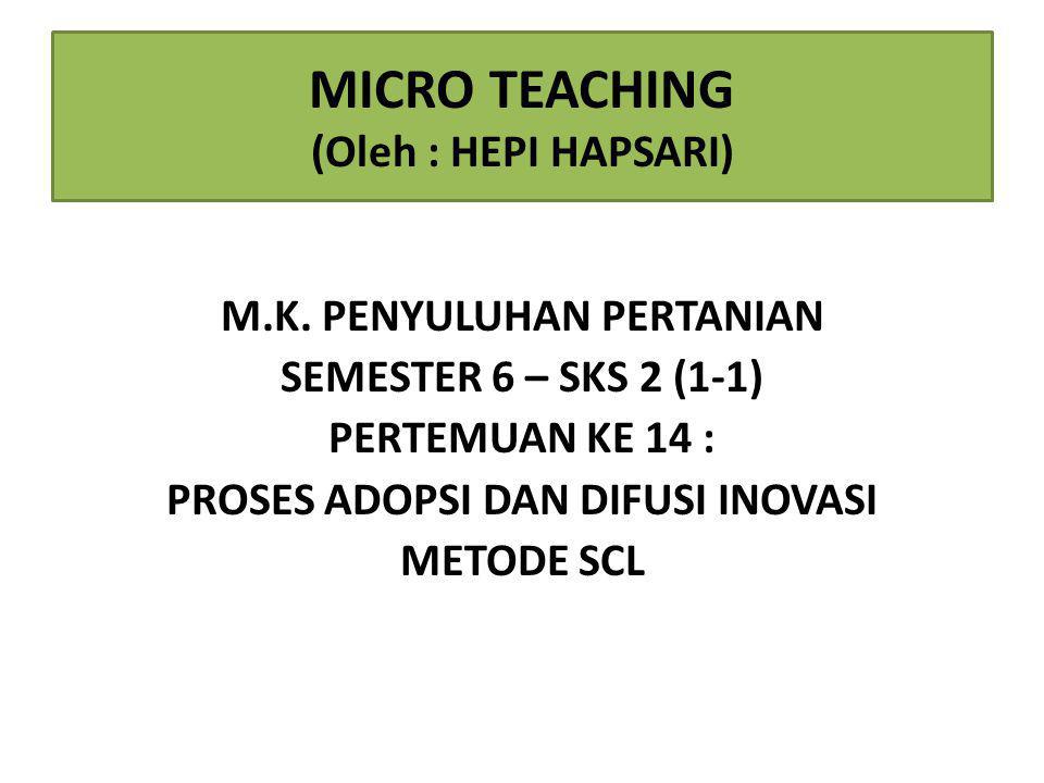 MICRO TEACHING (Oleh : HEPI HAPSARI)