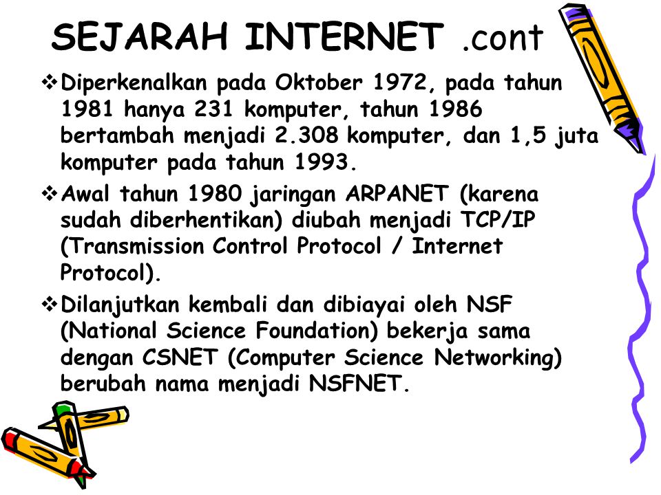 SEJARAH INTERNET .cont