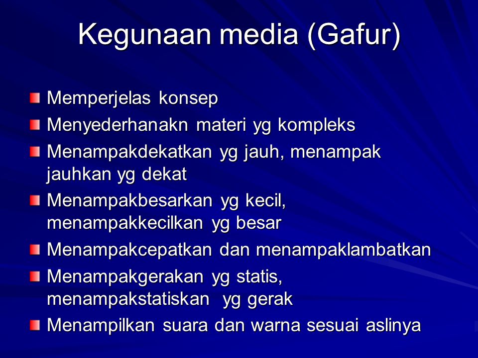 Kegunaan media (Gafur)
