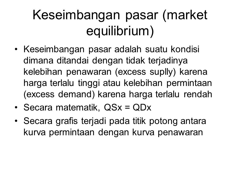 Keseimbangan pasar (market equilibrium)