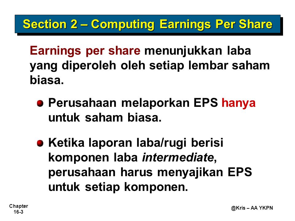 Section 2 – Computing Earnings Per Share