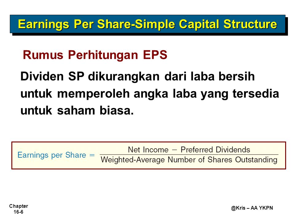 Earnings Per Share-Simple Capital Structure
