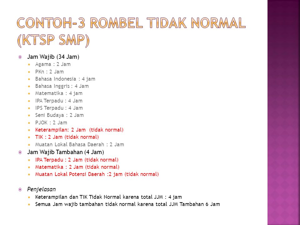 CONTOH-3 ROMBEL TIDAK NORMAL (KTSP SMP)
