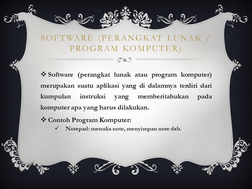 Software (Perangkat Lunak / Program Komputer)