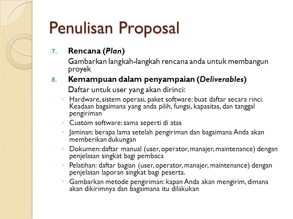Penulisan Proposal Rencana (Plan)