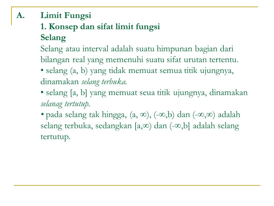 Limit Fungsi 1.