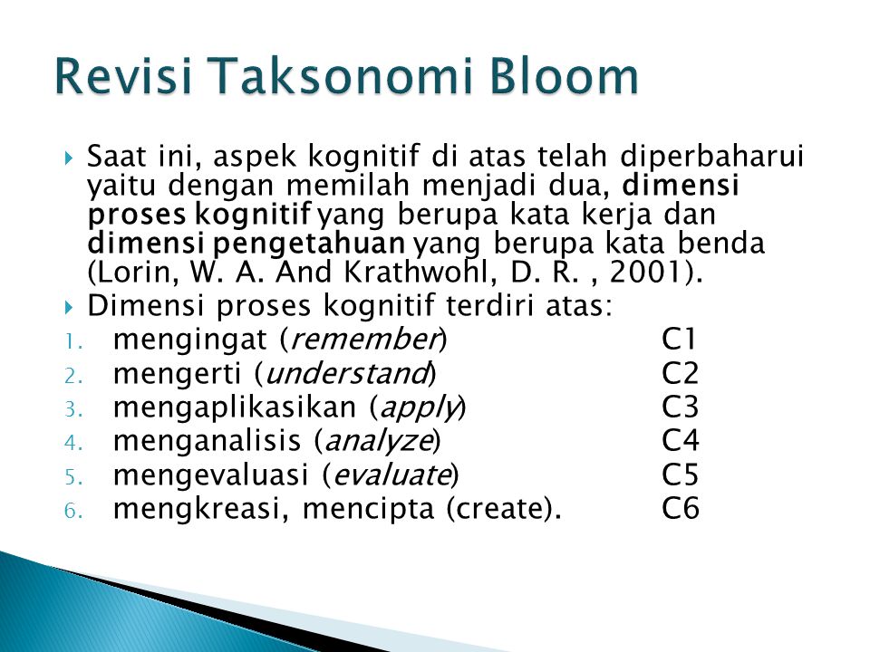 Revisi Taksonomi Bloom