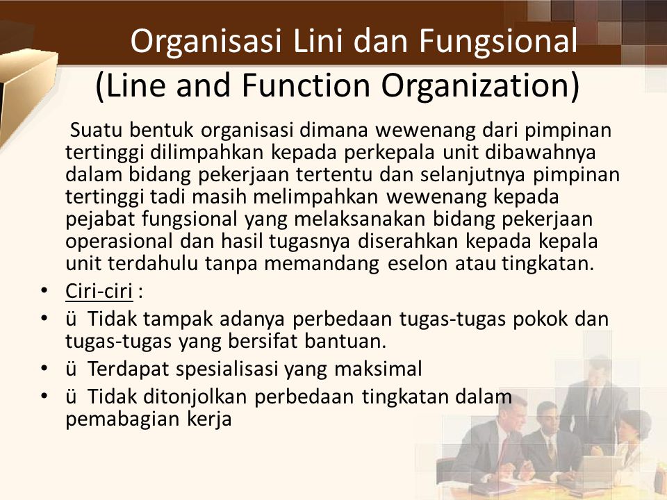 Organisasi Lini dan Fungsional (Line and Function Organization)