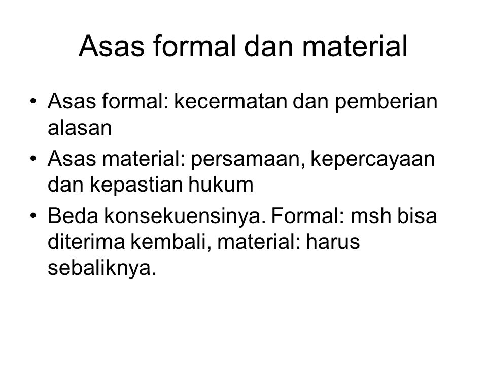 Asas formal dan material
