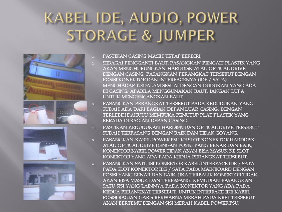 KABEL IDE, AUDIO, POWER STORAGE & JUMPER