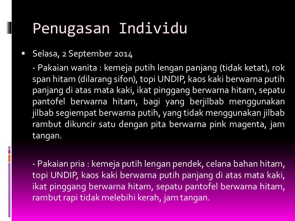 Penugasan Individu Selasa, 2 September 2014