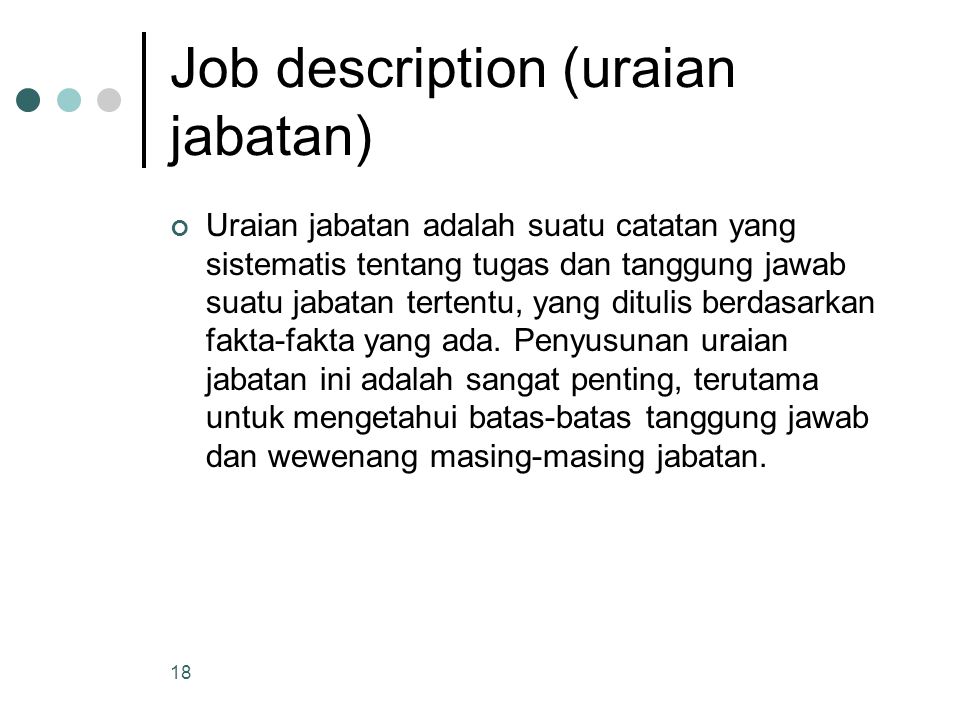 Job description (uraian jabatan)