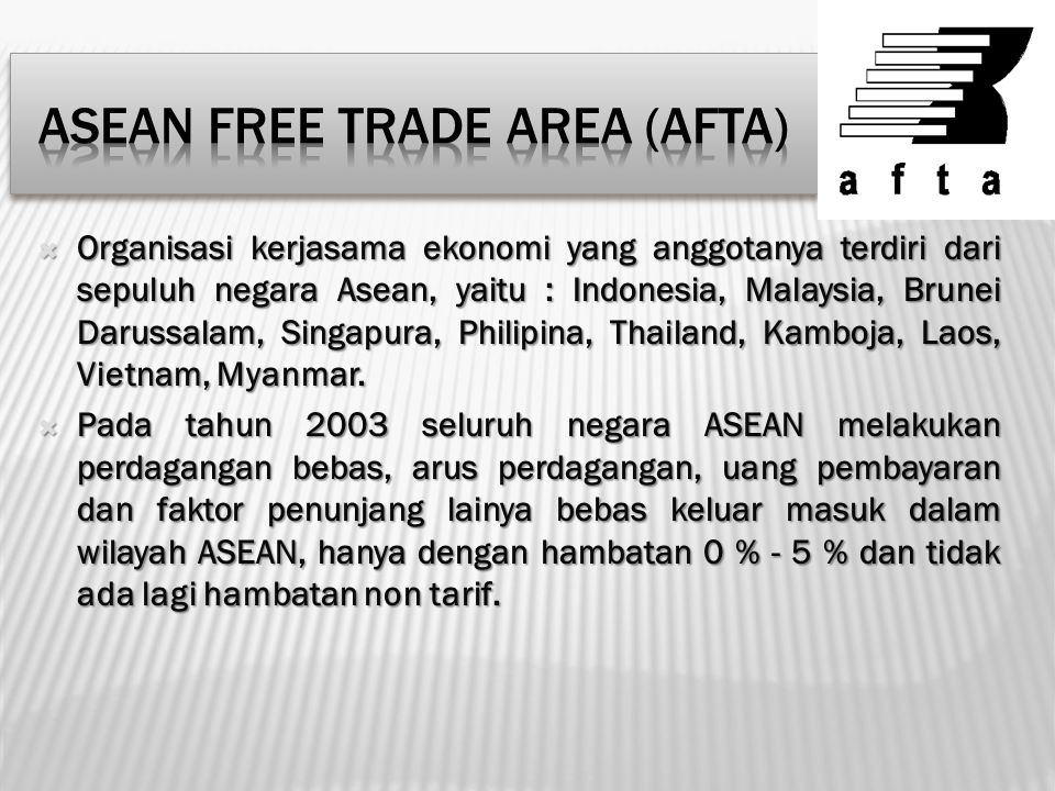 Asean Free Trade Area (AFTA)