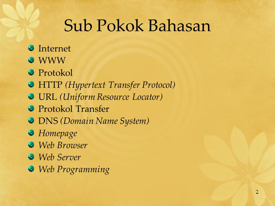 Sub Pokok Bahasan Internet WWW Protokol