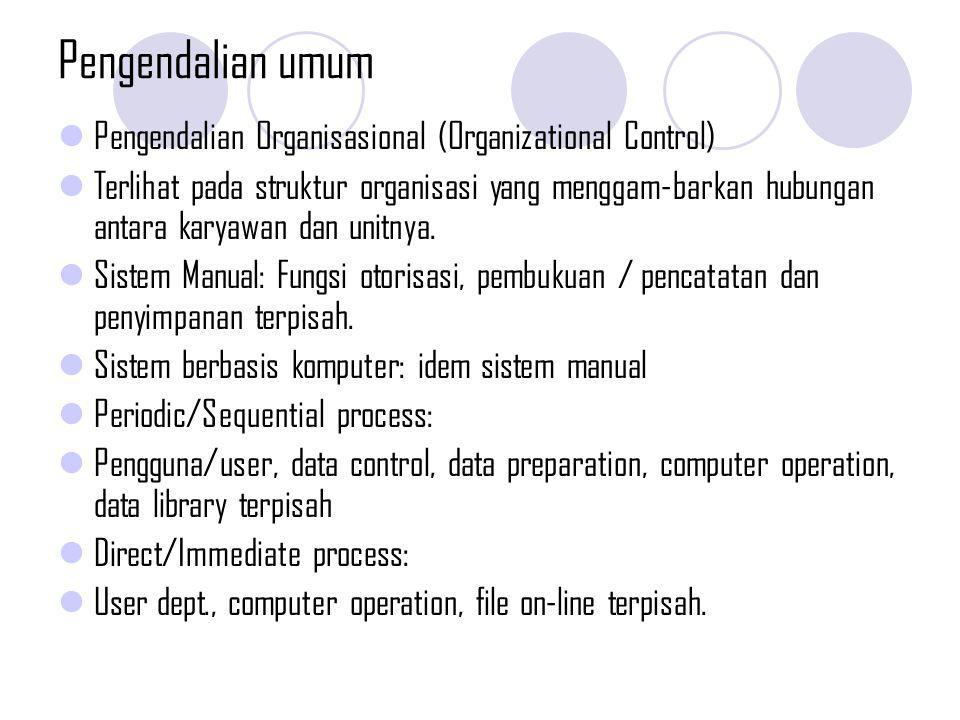 Pengendalian umum Pengendalian Organisasional (Organizational Control)