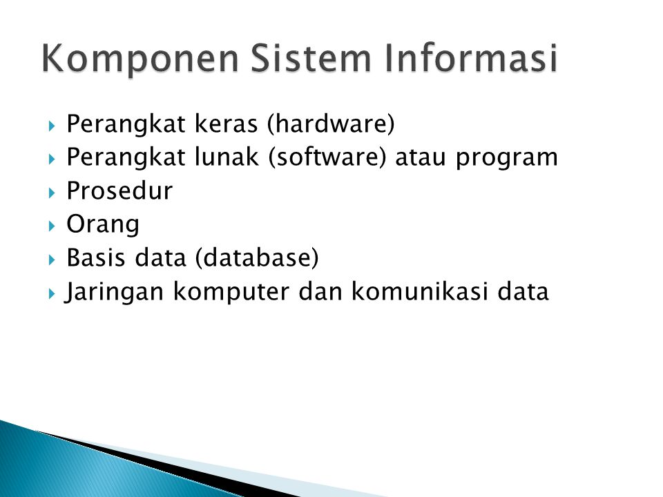 Komponen Sistem Informasi